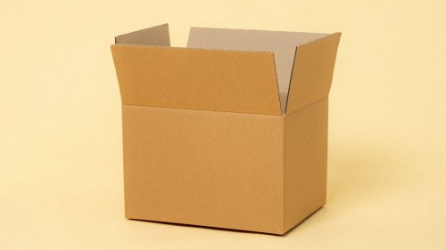 Open and empty 8x8x8 cardboard shipping box