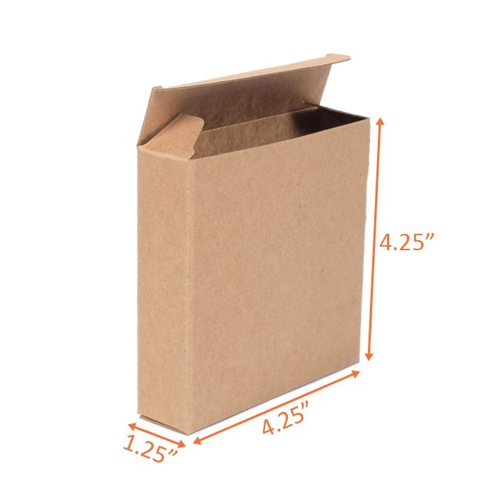 25 4" x 4" x 4" Reverse Tuck Mailer Cartons Kraft Folding Chipboard Box 