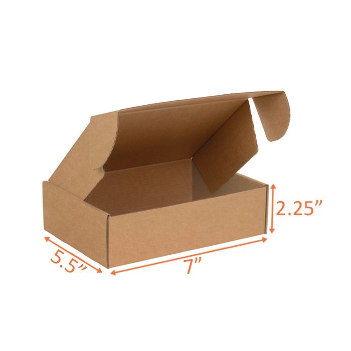 2 Pack Recyclable Corrugated Box Mailers,Kraft Cardboard Box White Polka Dot Printed Perfect for Shipping 7 x 5.2 x 2 inch 