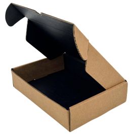 Black Mailer Box (Kraft Outside) - 4 x 4 x 4"