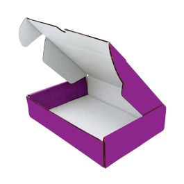 Purple Mailer Box (White Inside) - 4 x 4 x 4" 