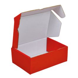 Red Mailer Box (White Inside) - 4 x 4 x 4" 