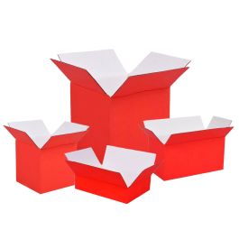 Red Color Shipping Boxes (White Inside) - 7 x 7 x 5" 