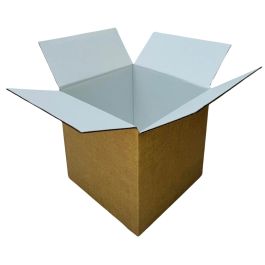 White Shipping Boxes (Kraft Outside) - 7 x 5 x 5"