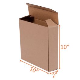 Reverse Tuck Corrugated Box (Kraft) - 10 x 2 x 10" - 100/Bundle
