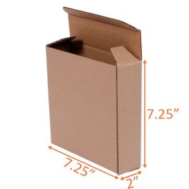Reverse Tuck Corrugated Box (Kraft) - 7¼ x 2 x 7¼" - 250/Bundle