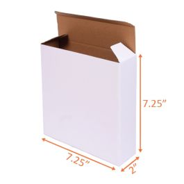 White Reverse Tuck Box - 7¼ x 2 x 7¼" - 250/Bundle