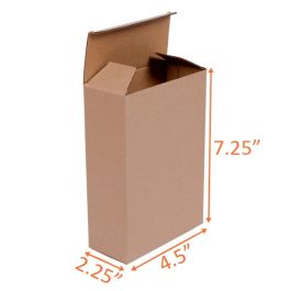Reverse Tuck Corrugated Box (Kraft) - 4½ x 2¼ x 7¼" - 250/Bundle
