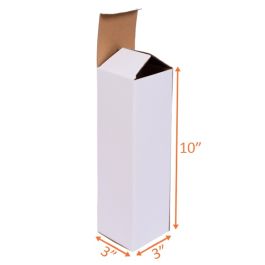 White Reverse Tuck Box - 3 x 3 x 10" - 250/Bundle