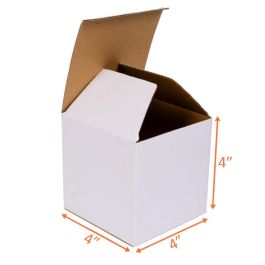 White Reverse Tuck Box - 4 x 4 x 4" - 250/Bundle