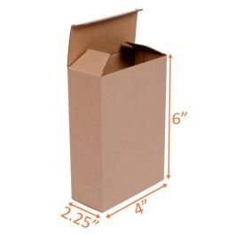 Reverse Tuck Corrugated Box (Kraft) - 4 x 2¼ x 6" - 250/Bundle