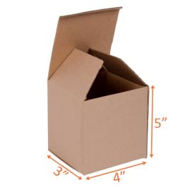 Reverse Tuck Corrugated Box (Kraft) - 4 x 3 x 5" - 250/Bundle