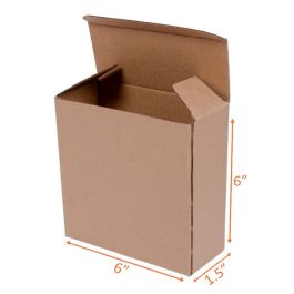 Reverse Tuck Corrugated Box (Kraft) - 6 x 1½ x 6" - 250/Bundle