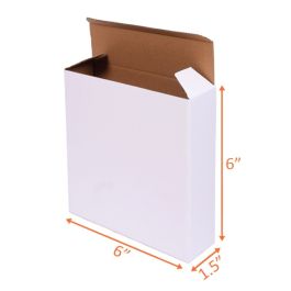 White Reverse Tuck Box - 6 x 1½ x 6" - 400/Bundle