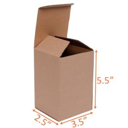 Reverse Tuck Corrugated Box (Kraft) - 3½ x 2½ x 5½" - 250/Bundle