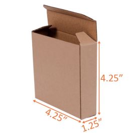 Reverse Tuck Corrugated Box (Kraft) - 4¼ x 1¼ x 4¼" - 500/Bundle