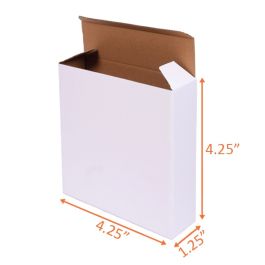White Reverse Tuck Box - 4¼ x 1¼ x 4¼" - 500/Bundle