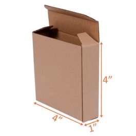 Reverse Tuck Corrugated Box (Kraft) - 4 x 1 x 4" - 500/Bundle