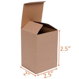 Reverse Tuck Corrugated Box (Kraft) - 2½ x 2 x 2½" - 500/Bundle