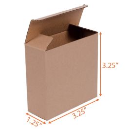 Reverse Tuck Corrugated Box (Kraft) - 3¼ x 1¼ x 3¼" - 500/Bundle