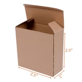 Reverse Tuck Corrugated Box (Kraft) - 2½ x 1 x 2½" - 500/Bundle