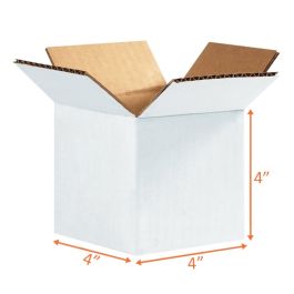 White Shipping Boxes (Customizable) - 4 x 4 x 4" - 25/Bundle