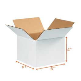 White Shipping Boxes (Customizable) - 6 x 4 x 4" - 25/Bundle