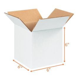 White Shipping Boxes (Customizable) - 6 x 6 x 6" - 25/Bundle