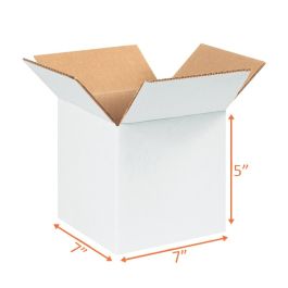 White Shipping Boxes (Customizable) - 7 x 7 x 5" - 25/Bundle