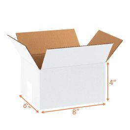 White Shipping Boxes (Customizable) - 8 x 6 x 4" - 25/Bundle