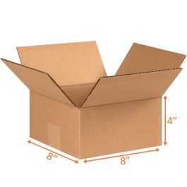 Shipping Boxes (E Flute) - 8 x 8 x 4"