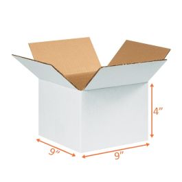 White Shipping Boxes (Customizable) - 9 x 9 x 4" - 25/Bundle