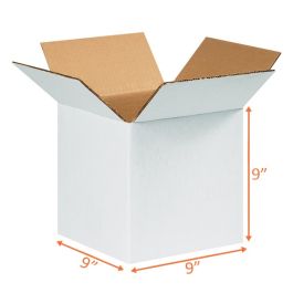 White Shipping Boxes (Customizable) - 9 x 9 x 9" - 25/Bundle