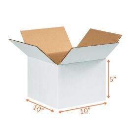 White Shipping Boxes (Customizable) - 10 x 10 x 5" - 25/Bundle