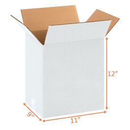White Shipping Boxes (Customizable) - 11 x 9 x 12" - 25/Bundle