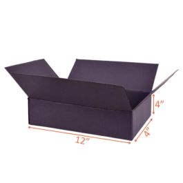 black corrugated box