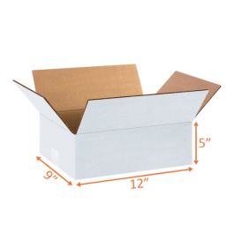 White Shipping Boxes (Customizable) - 12 x 9 x 5" - 25/Bundle