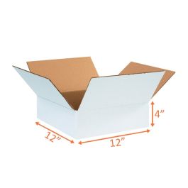 White Shipping Boxes (Customizable) - 12 x 12 x 4" - 25/Bundle
