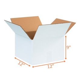 White Shipping Boxes (Customizable) - 12 x 12 x 9" - 25/Bundle