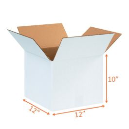 White Shipping Boxes (Customizable) - 12 x 12 x 10" - 25/Bundle