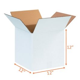 White Shipping Boxes (Customizable) - 12 x 12 x 12" - 25/Bundle