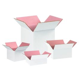Pink Color Shipping Boxes (White Outside) - 7 x 7 x 5" 