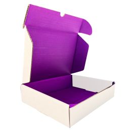 Purple Mailer Box (White Outside) - 5 x 5 x 5" 