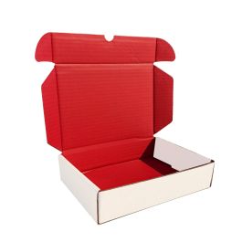 Red Mailer Box (White Outside) - 6 x 6 x 6" 