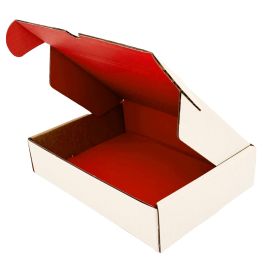 Red Mailer Box (White Outside) - 5 x 5 x 5" 