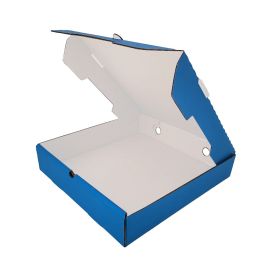 Blue Pizza Box (White Inside) - 14 x 14 x 2" - 50/Bundle