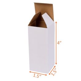 White Reverse Tuck Box - 1½ x 1½ x 4" - 500/Bundle