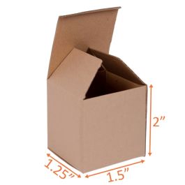 Reverse Tuck Corrugated Box (Kraft) - 1½ x 1¼ x 2" - 500/Bundle