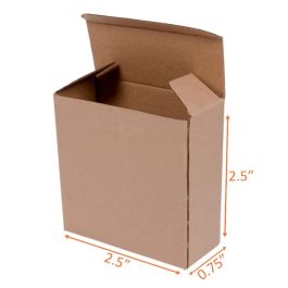 Reverse Tuck Corrugated Box (Kraft) - 2½ x ¾ x 2½" - 500/Bundle