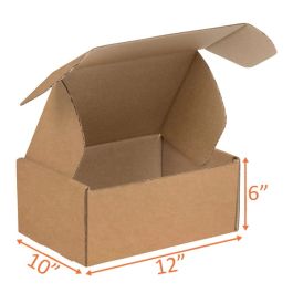 Kraft Mailer Box (E Flute) - 12 x 10 x 6" 